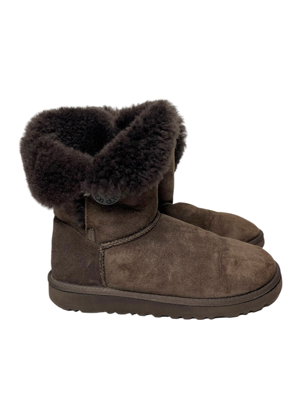 UGG Bailey Button Boots in Chocolate Brown Size 7